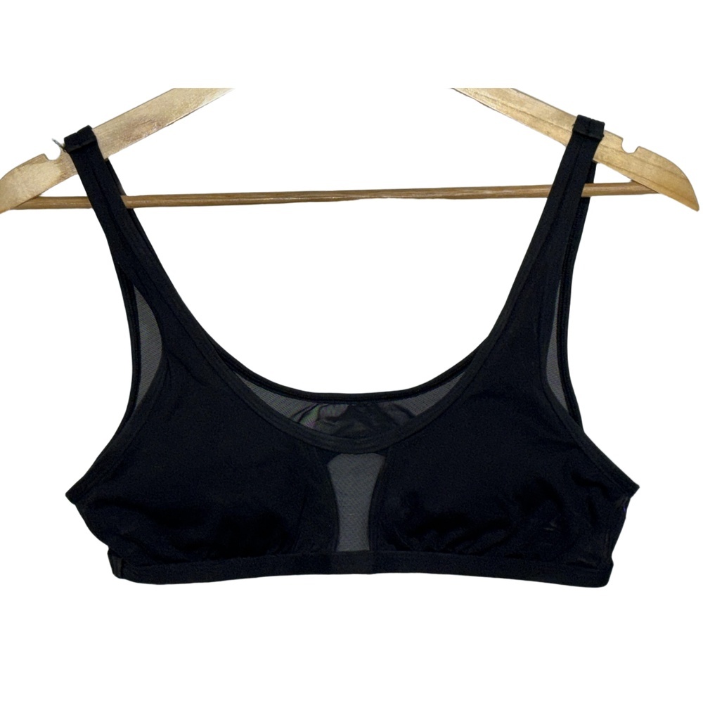 Abercrombie & Fitch Black Mesh Scoop Neckline Intimates Sports Bra Womens Size M